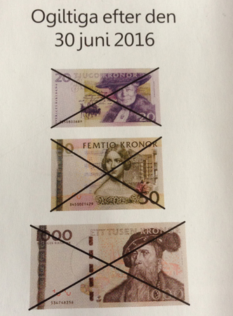 Sedlar ogiltiga efter juni 2016