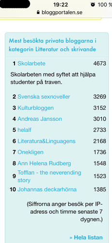Bloggportalen Litteratur och skrivande 26 juli 2016
