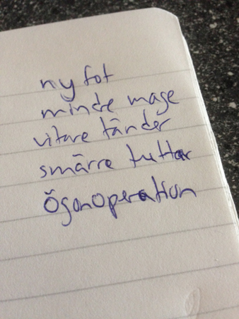 Önskelista 7 aug 2016