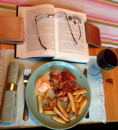 Pulled chicken vin och bok