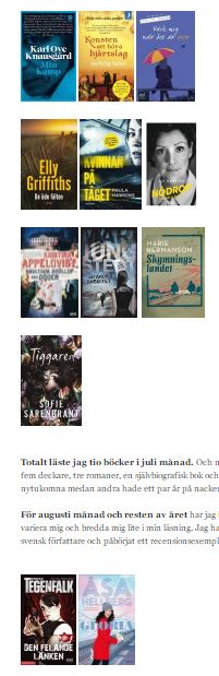 Juli månads böcker