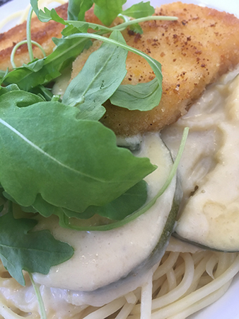 Spaghetti med jordärtskocka, ruccola, halloumi och squash spaghetti-jordartskocka-ruccola-halloumi-squash