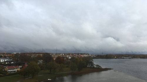 Utsikt från Motalabron över radiomasterna