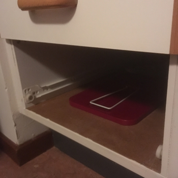 Spegel under en låda