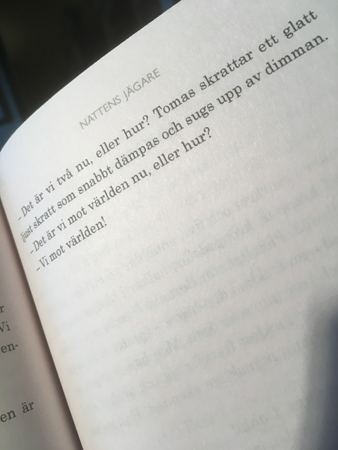 Ett citat ur Mattias Lönnebos bok Nattens jägare