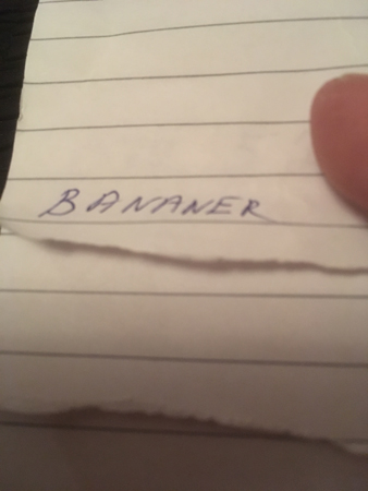 Lapp med text bananer