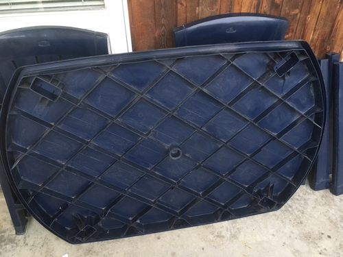 Blå balkongmöbler i plast