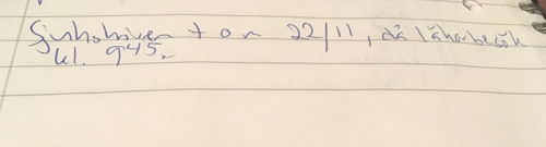 Notering om sjukskrivning