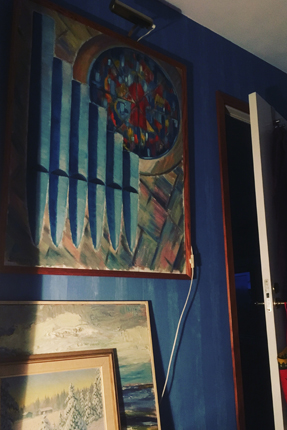 Tavlor i blått från mammas och pappas hem