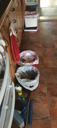 Sophinkar på köksgolvet