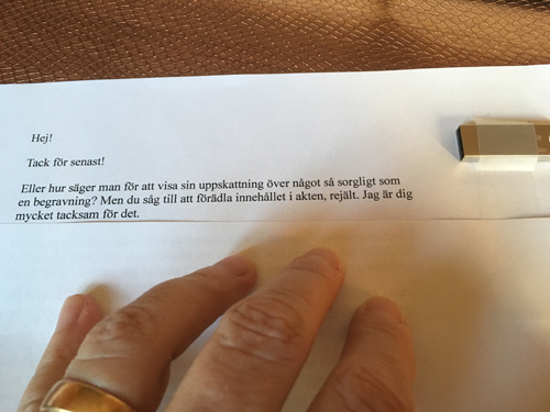 INledningsrader i ett brev från C