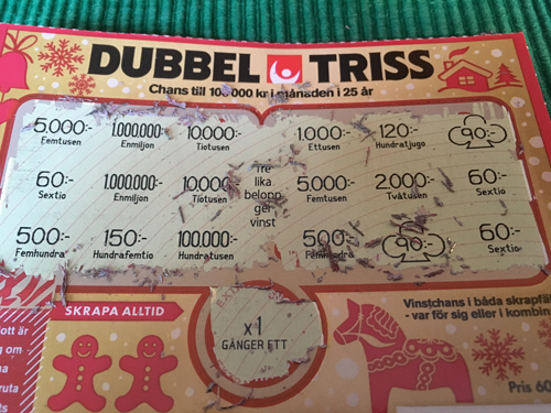 Trissvinst 60 kronor