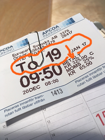 Parkeringsbiljett för en månad