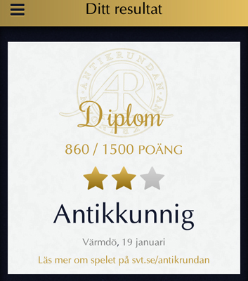 Diplom Antikkunnig på Värmdö