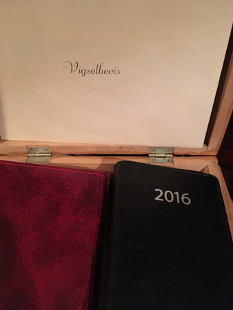 Vigselbevis, dagbok 2016