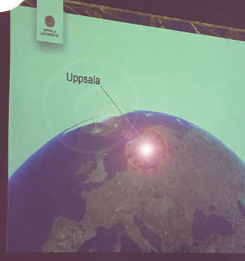 Uppsala på jordglob Uppsala på jordglob