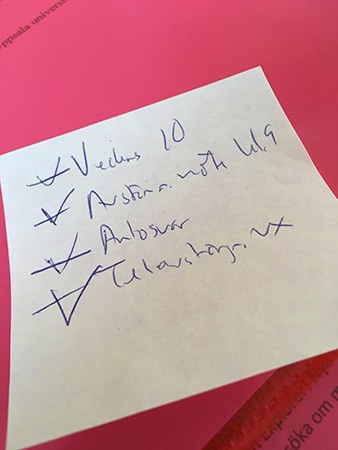 Komihåglapp med bockar Komihåglapp med bockar