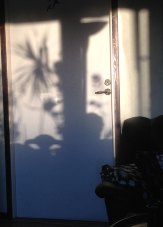 Skuggor på sovrumsdörren