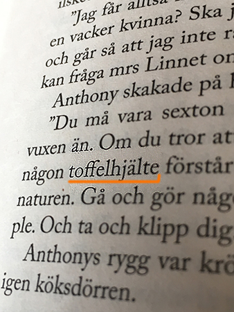 Toffelhjälte ur Toner i natten