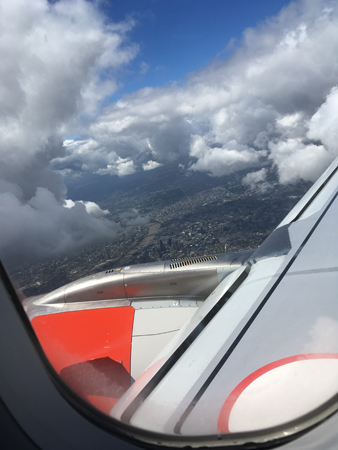 Utsikt från flygplansfönstret