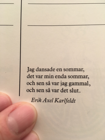 Citat Jag dansade en sommar Karlfeldt