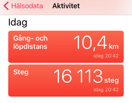 Lite mer än en mil och 16000 steg