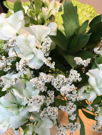 Blommor i receptionen