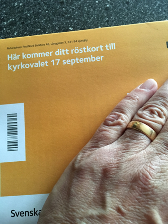 Röstkort till kyrkovalet 17 september