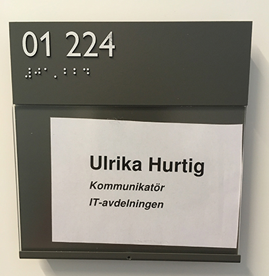 Min namnskylt på jobbet