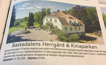 Bastedalens herrgård och Kinaparken annons