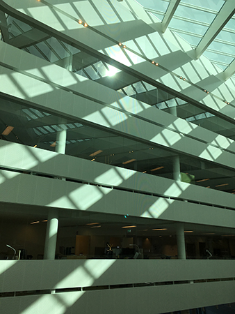 Segerstedthuset interiör upp mot taket