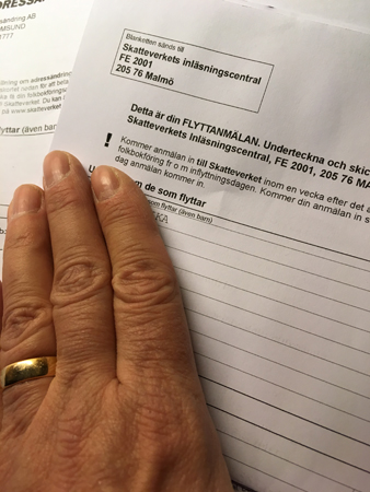 Blankett flyttanmälan till Skatteverket