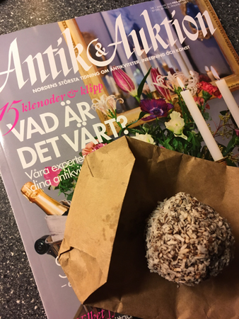 Antik o Auktion och chokladboll