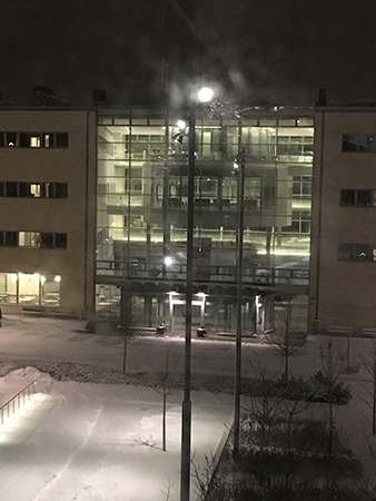 Utsikt från kontoret januarimorgon