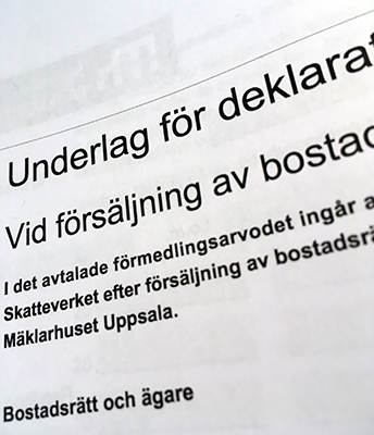 Blankett underlag till deklaration