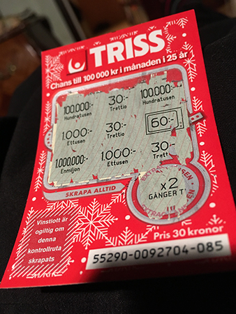 Trisslott med vinst 2x30kr Trisslott med vinst 2x30kr
