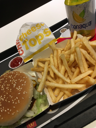 Chicken McFeast meal med chili cheese tops