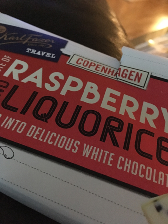 Fazer Travel Copenhagen raspberry and liquorice choklad