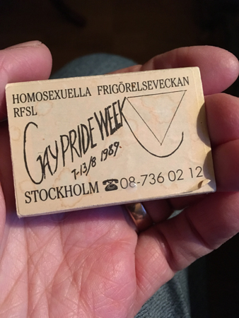 Tändsticksask Homosexuella frigörelsevecka 1989