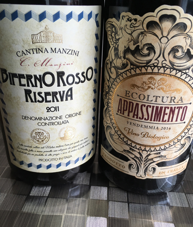 Biferno Rosso Riserva 2011 och Ecoltura Appasimento 2016
