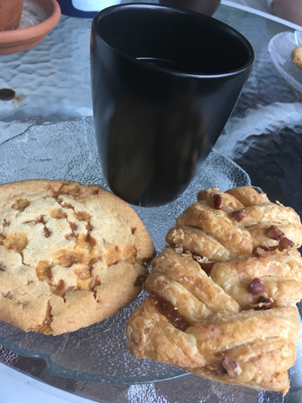 Kaffe cookie och pecanwienerbröd