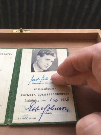 Pappas presskort från 1963