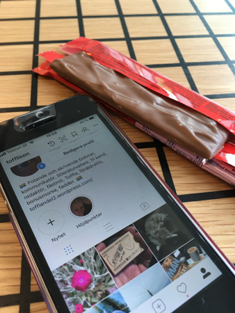 Choklad och mobilsurfning på Instagram