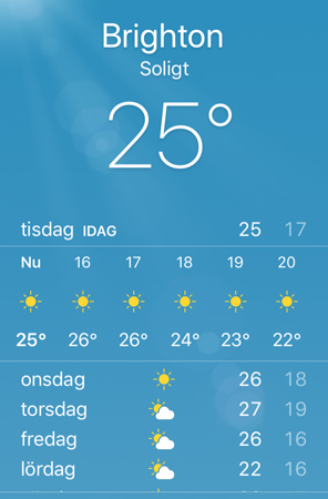 25 grader i Brighton