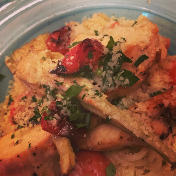 Pasta med parmesan och kyckling på Paganini