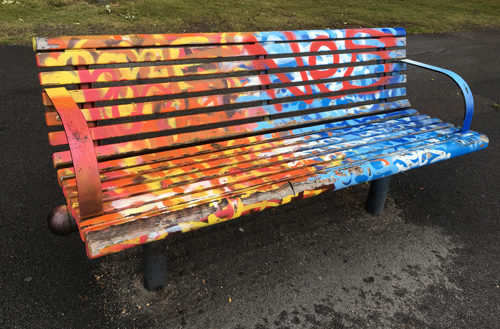 Graffitibänk i Motala