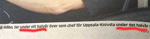 Halvår två ggr i samma bildtext i UNT