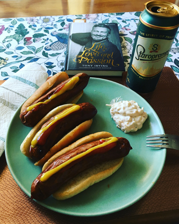 Kalkonkorvar och öl