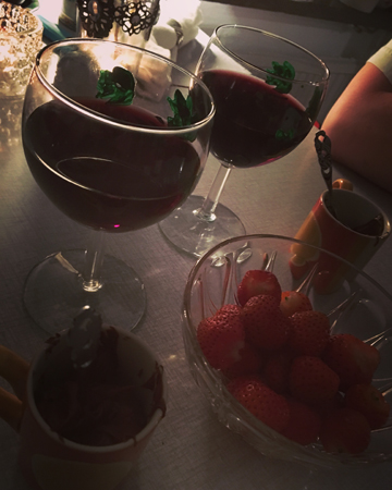 Amarone jordgubbar och Nutella