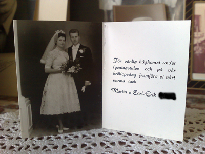 Mammas o pappas bröllopsfoto